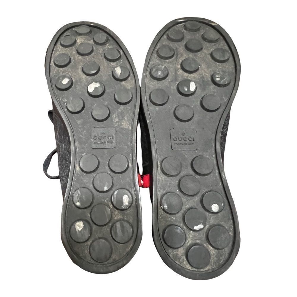 Gucci Men's Black Ace GG Embossed Green Stripe Sneakers Sz 7.5 Size US 9 Gold - Picture 7 of 16